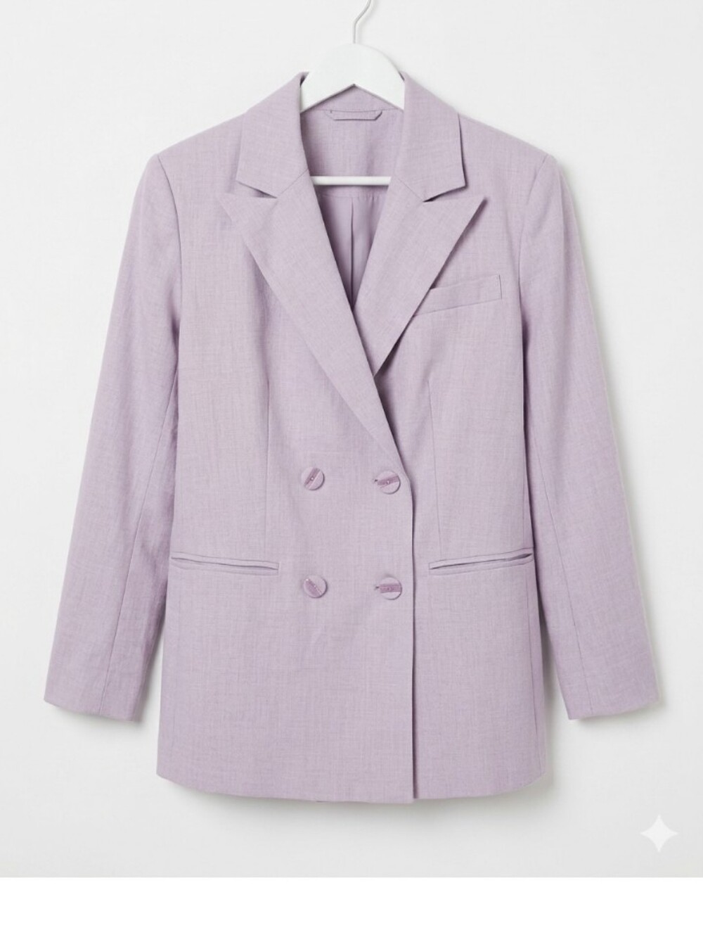 Vera Moda Structured Classic Double-Breasted Blazer in Light Purple